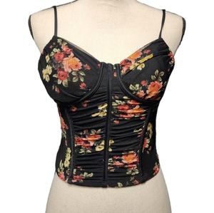 NWOT Moa Moa Floral Print Bustier Size Large Juniors